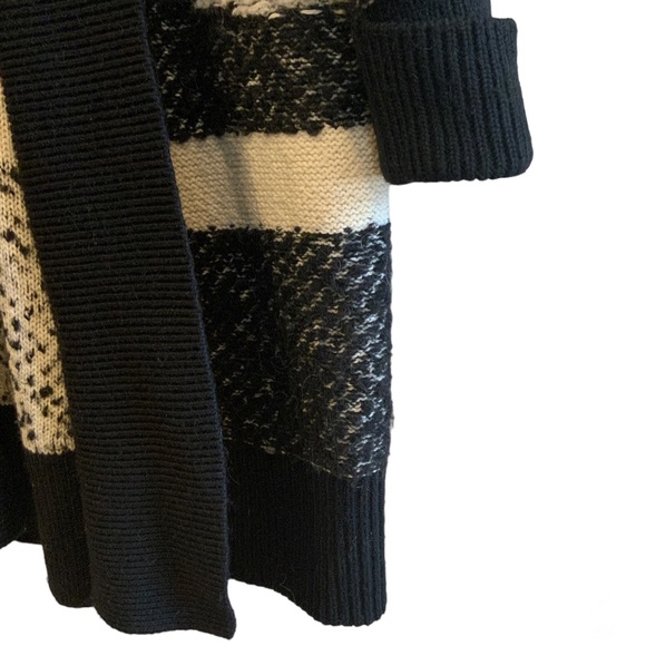 Banana Republic Landscape Long Black Grey Cream Open Front Cardigan Size Medium - Picture 6 of 15